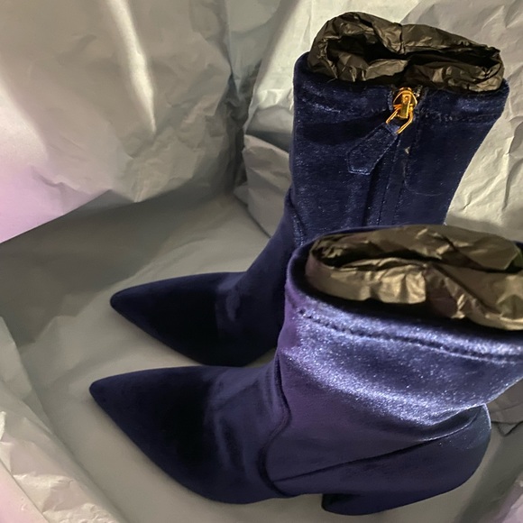 Prada Blue Velvet Boot - Picture 1 of 13